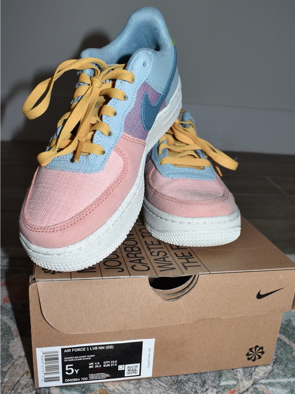 Nike Air Force 1 LV8NN (GS) “Move to Zero” Pastel Colorblock Sneakers sz Y5/W6.5 - Picture 3 of 7